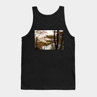 Autumn Trees In Water Logged Wetland Tank Top